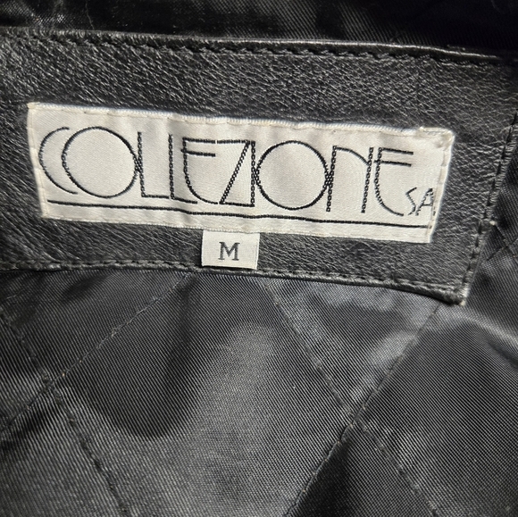 Vintage Collezione sa Men's Black Leather Jacket Medium - Picture 9 of 11